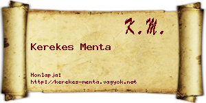Kerekes Menta névjegykártya